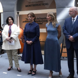 Acte d'inauguració del pavelló de Barcelona a la FIL de Guadalajara, amb Jaume Collboni, Yolanda Díaz i la consellera Mònica Hernández.