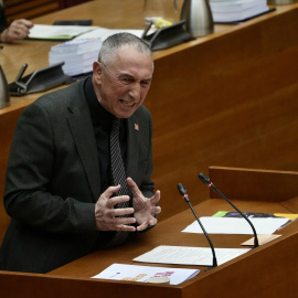 El síndic de Compromís, Joan Baldoví, durante el debate de investidura del nuevo president de la Generalitat valenciana, en Les Corts Valencianes el pasado 27 de noviembre.