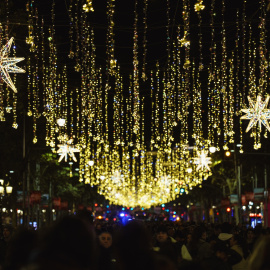 Espectacle d'encesa de llums de Nadal a Barcelona