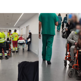 Pacientes aguardan en los pasillos de un hospital de la Comunidad de Madrid, a 3 de diciembre de 2025.