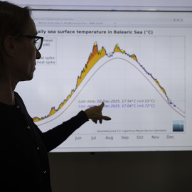 La investigadora del Sistema de Predicción y Observación Costero de Baleares (Socib), Mélanie Juza alerta de las temperaturas promedio de la superficie del mar.