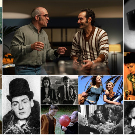 Algunas de las mejores óperas primas del cine español- De arriba a abajo y de izquierda a derecha, 'El espíritu de la colmena', 'Esa pareja feliz',  'Tasio', 'Golpes', 'Cravan vs Cravan', 'Nueve cartas a Berta', 'Habla mudita', 'Hola, estás sola', 'El pisito', 'Vida en sombras', 'Pepi, Luci, Bom y otras chicas del montón', 'Margarita y el lobo'.