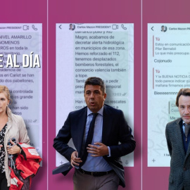 Foto montaje con imágenes de Salomé Pradas, Carlos Mazón y José Manuel Cuenca.