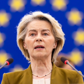 La presidenta de la Comisión Europea, Ursula von der Leyen, durante un acto, a 26 de noviembre de 2025.