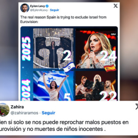 Un exportavoz israelí ataca a España por sus malos puestos en Eurovisión y le responden en tromba.