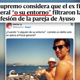 Un tuit ironizando con la sentencia del Supremo sobre García Ortiz.