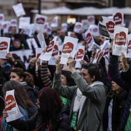 Foto de archivo de una manifestación convocada por la Plataforma per l'Ensenyament.