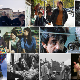 De izq. a der. y de arriba a bajo, imágenes de las películas 'Kontinental '25', 'En los márgenes', 'El verdugo', 'Parásitos', 'La estrategia del caracol', 'UP', 'El pisito', 'El inquilino', y 'Nuestros maravillosos aliados'.