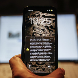 Mensaje de alerta de Protección Civil enviada a las 19:23 horas de este sábado.