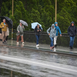 Imagen de Sevilla durante una jornada de lluvia torrencial.