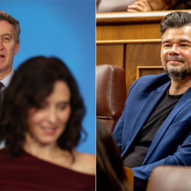 Alberto Núñez Feijóo y Gabriel Rufián en dos fotos de archivo.