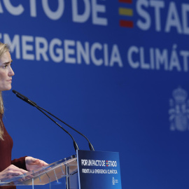 Sara Aagesen, durante su intervención en el acto ‘Avanzando en el Pacto de Estado frente a la emergencia climática'.