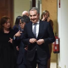 El expresidente del Gobierno José Luis Rodríguez Zapatero durante el acto de homenaje a José Enrique Serrano Martínez, a 4 de diciembre de 2025