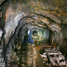 El interior de la mina de San Luis, en Bilbao