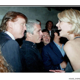 Imagen del presidente de EEUU, Donald Trump, junto al pederasta Jeffrey Epstein.