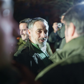 El presidente de VOX, Santiago Abascal, en un acto de la campaña extremeña.