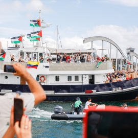 Despedida a la Global Sumud Flotilla en el Puerto de Barcelona.