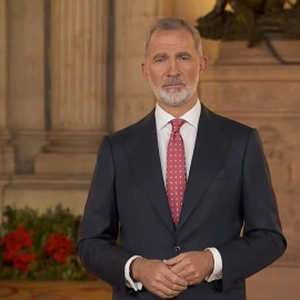 El rey  Felipe VI, durante su mensaje de Navidad.