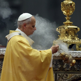 El papa León XIV, durante la tradicional misa de Navidad.