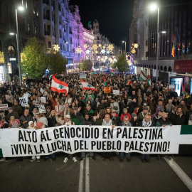 Manifestación pro Palestina, 29 de noviembre de 2025, en Madrid.