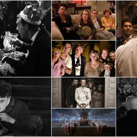 De izq. a der, imágenes de las películas 'El apartamento', 'Los amigos de Peter', 'El Padrino II', 'La aventura del Poseidon', 'La quimera del oro', 'Snowpierce', 'El crepúsculo de los dioses', y 'El gran salto'.