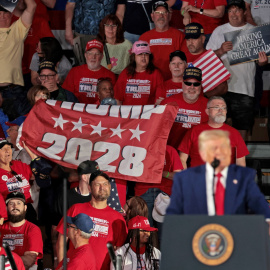 El presidente de EEUU, Donald Trump, durante un mitin en Michigan en abril.