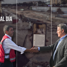 El expresident de la Generalitat, Carlos Mazón, y el presidente del Partido Popular, Alberto Núñez Feijóo, en los días posteriores a la DANA.