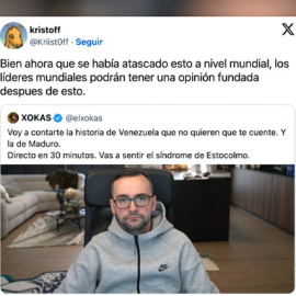 Críticas al tuit de El Xokas sobre Venezuela.