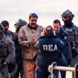 El presidente de Venezuela, Nicolás Maduro, en el traslado al juzgado de Manhattan.