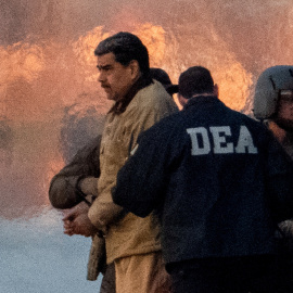 El presidente de Venezuela, Nicolás Maduro, durante el traslado al tribunal de Nueva York.