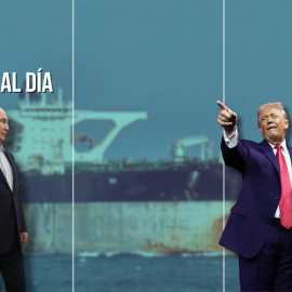 Fotomontaje con imágenes de Vladímir Putin y Donald Trump.