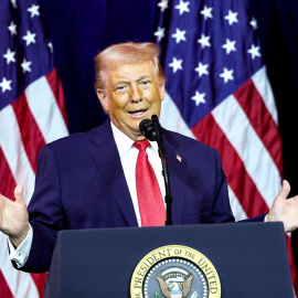 Foto de archivo del presidente de EEUU, Donald Trump, dirigiéndose a los republicanos.