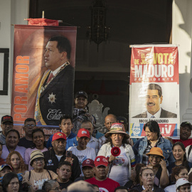Personas participan en una manifestación para pedir la libertad de Maduro este miércoles, en Maracaibo (Venezuela).