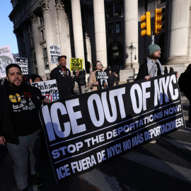 Protestas contra el Servicio de Control de Inmigración y Aduanas (ICE) en Nueva York.