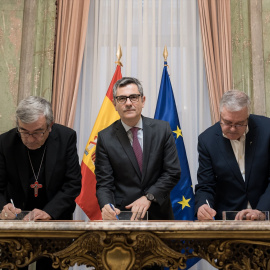 Luis Argüello, Félix Bolaños y Jesús Díaz Sariego, este jueves.
