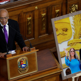 El presidente del Parlamento venezolano y jefe negociador del chavismo, Jorge Rodríguez.