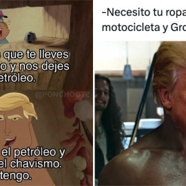 Memes sobre los líos de Donald Trump por el mundo.