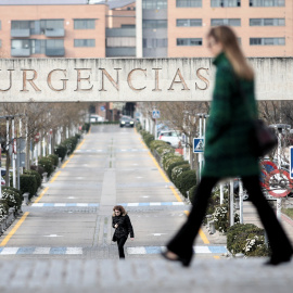 Entrada de urgencias del Hospital de Alcorcón, que es gestionado por una fundación pública sanitaria.