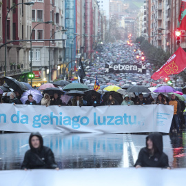 Manifestación en defensa de los presos de ETA este sábado en Bilbao.