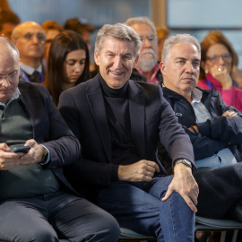 El presidente del PP, Alberto Núñez Feijóo en la reunión interparlamentaria del PP en A Coruña
