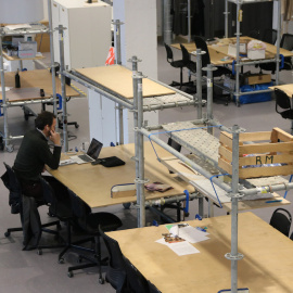 Un home treballant a les instal·lacions del Barcelona Circular (BAC), impulsat per l’Ajuntament de Barcelona a través de Barcelona Activa.Autor: Redacció