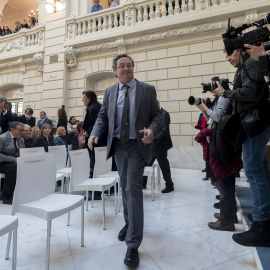 El ex fiscal general del Estado Álvaro García Ortiz a su llegada a la toma posesión de su sucesora.