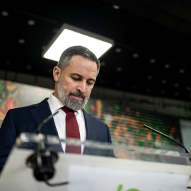 Santiago Abascal, durante la valoración de los resultados de las elecciones extremeñas.