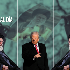 Fotomontaje con imágenes de Alí Jamenei y Donald Trump.