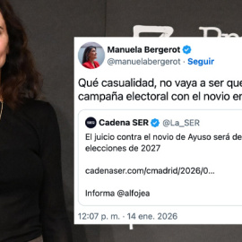 Manuela Bergerot comenta la noticia de la Cadena Ser sobre la pareja de Ayuso.