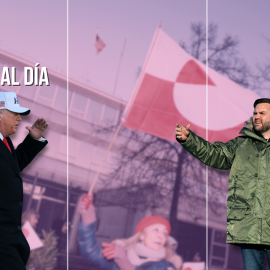 Fotomontaje con imágenes de Donald Trump y  J.D. Vance.