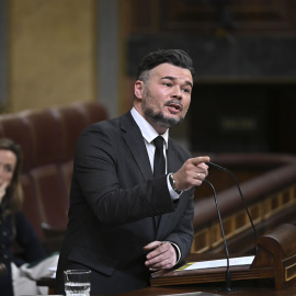 El portavoz de ERC en el Congreso, Gabriel Rufián, durante la sesión plenaria extraordinaria en el Congreso