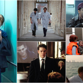 De izq. a der., imágenes de las películas 'Turno de guardia', 'Hipócrates', 'John Q', 'Legítima defensa', 'La muerte del STR. Lazarescy', y 'Sicko'.