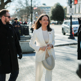 La opositora venezolana María Corina Machado llega a la Casa Blanca, en una imagen de archivo.