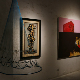 Algunes obres de l’exposició ‘Transnarcís’ de la galeria Mayoral de Barcelona